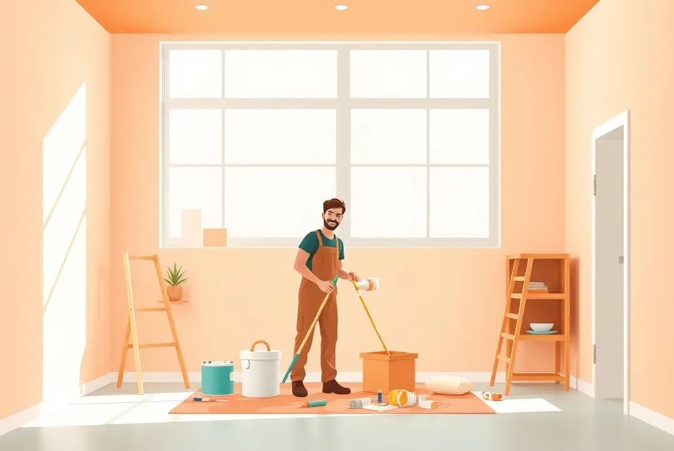 Intérieur rénové après travaux de peinture à Wattrelos