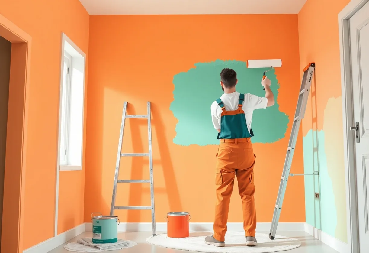 Peintre Wattrelos 59150 en intervention sur un chantier